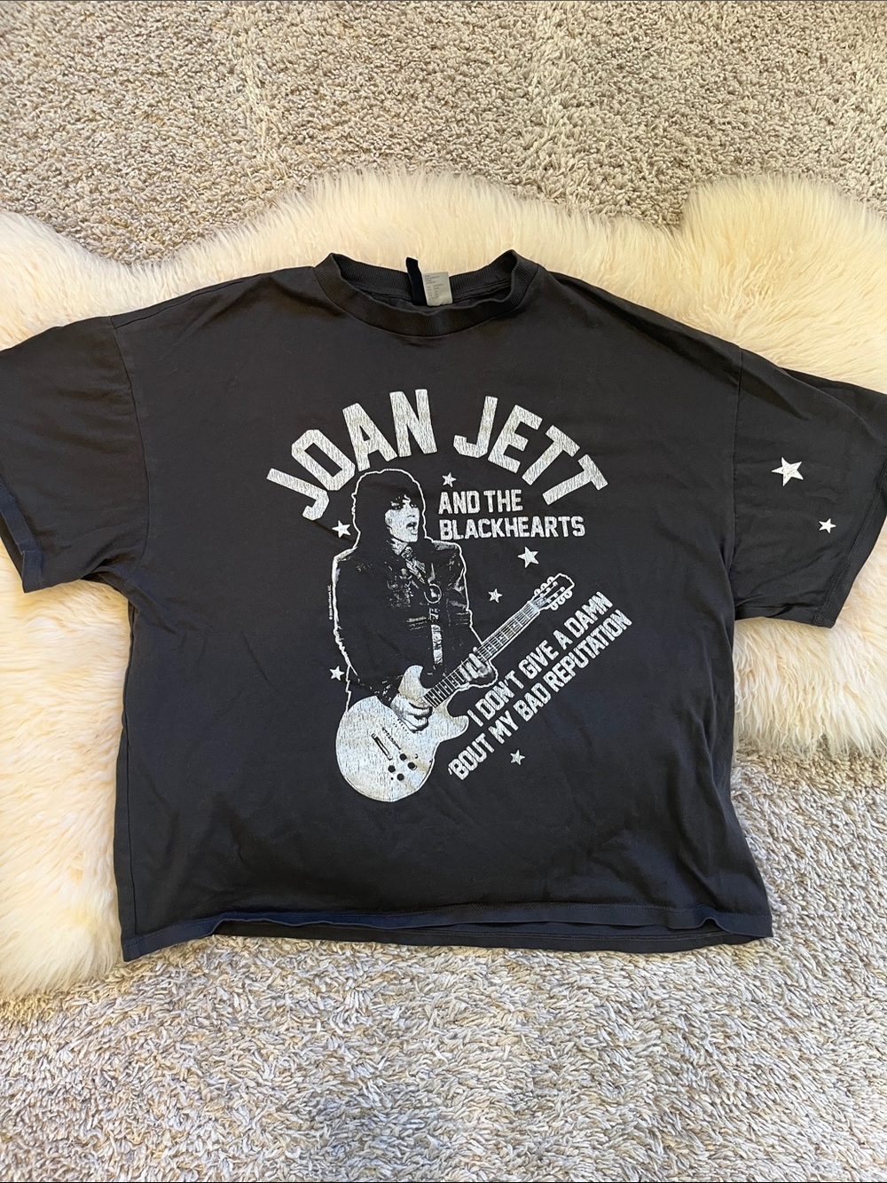 Black Joan Jett Graphic Short Sleeve Tee